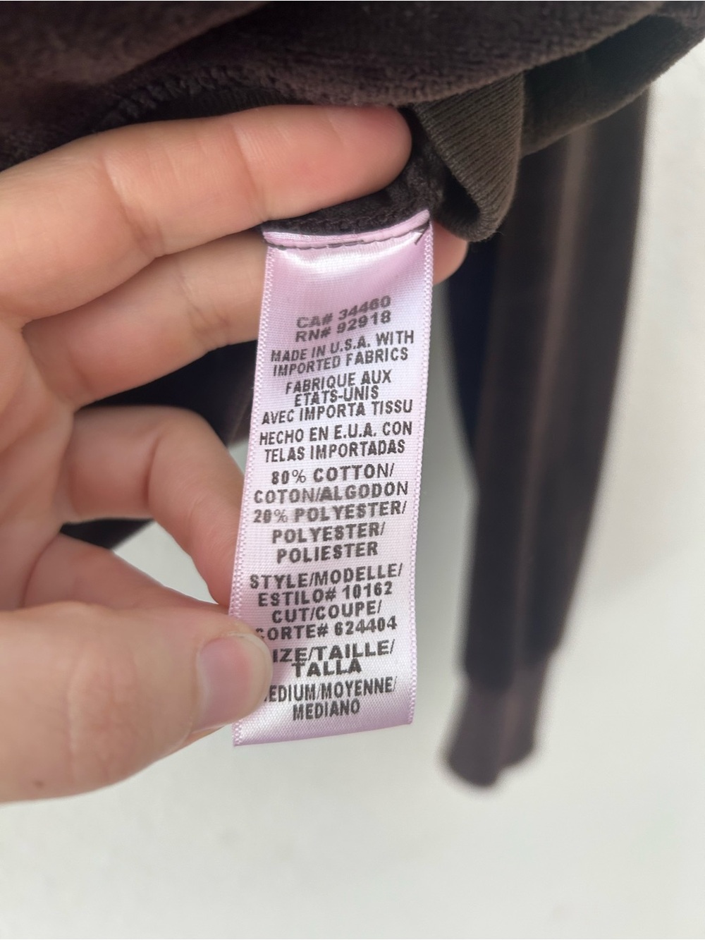 Juicy Couture Vintage Chocolate Brown Velour Zip Up Hoodie Size M - Picture 7 of 8